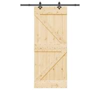 Nqyjm Set di porte scorrevoli con guarnizione, 85 x 210 cm, in legno massello di pino per camera da letto, cucine, fienili, garage3332629