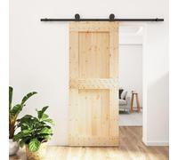 Nqyjm Set di porte scorrevoli con guarnizione 85 x 210 cm, in legno massello di pino per camera da letto, cucine, fienili, garage3203072