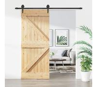 Nqyjm Set di porte scorrevoli con guarnizione, 85 x 210 cm, in legno massello di pino per camera da letto, cucine, fienili, garage3203198