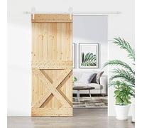 Nqyjm Set di porte scorrevoli con guarnizione 85 x 210 cm, in legno massello di pino per camera da letto, cucine, fienili, garage3203268