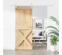 Nqyjm Set di porte scorrevoli con guarnizione 90 x 210 cm, in legno massello di pino per camera da letto, cucine, fienili, garage3203252