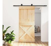 Nqyjm Set di porte scorrevoli con guarnizione 95 x 210 cm, in legno massello di pino per camera da letto, cucine, fienili, garage3203080