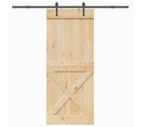Nqyjm Set di porte scorrevoli con guarnizione 95 x 210 cm, in legno massello di pino per camera da letto, cucine, fienili, garage3332794