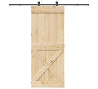 Nqyjm Set di porte scorrevoli con guarnizione 95 x 210 cm, in legno massello di pino per camera da letto, cucine, fienili, garage3332770