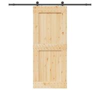 Nqyjm Set di porte scorrevoli con guarnizione 95 x 210 cm, in legno massello di pino per camera da letto, cucine, fienili, garage3332722