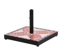Nqyjm Supporto per ombrellone in terracotta e bianco, quadrato, 12 kg, per balcone, terrazza, giardino