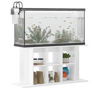 Nqyjm Supporto per serbatoio per pesce, supporto per acquario, colore bianco lucido, 120 x 40 x 60 cm, in legno, con scomparti aperti, tavolo per acquario, per laghetto rettile
