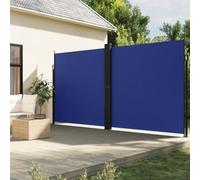Nqyjm Tenda da sole laterale allungabile, blu, 200 x 600 cm, protezione dal vento, parasole per balcone, terrazza, giardino