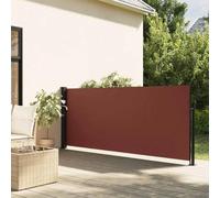 Nqyjm Tenda da sole laterale allungabile, marrone, 100 x 500 cm, protezione dal vento, parasole per balcone, terrazza, giardino