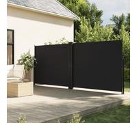 Nqyjm Tenda da sole laterale allungabile, nera, 180 x 600 cm, protezione dal vento, parasole per balcone, terrazza, giardino