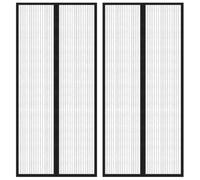 Nqyjm Zanzariera per porta, 2 pezzi, magnete, colore nero, 210 x 90 cm, per porta del balcone e della terrazza