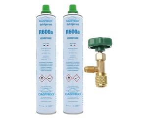 NR. 2 BOMBOLA GAS REFRIGERANTE R600A R600 420 GR + RUBINETTO - FRIGO FREEZER