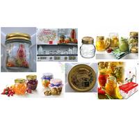NR 6 Vasetti 250 ML + capsule tappi 4 stagioni Bormioli per confetture barattolo