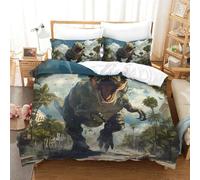 NRAOPEVVD Stampa 3D Dinosaur Set Di Biancheria Da Letto Con 3 Pezzi Set Copripiumino Con Chiusura A Cerniera Per Ragazzi E Ragazze,coppie,camera Da Letto,decorazione Single（140x200cm）