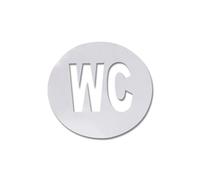 NRBMZYEN Cartello per bagno, 1 pezzo, cartello per porta del WC, adesivo da parete, autoadesivo, per la decorazione della casa, 12 x 12 cm (argento)