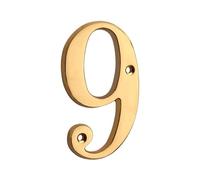 NRBMZYEN Numero civico in ottone massiccio, 1 pezzo, 101 mm, in ottone massiccio, per appartamento, porta e indirizzo, numero civico per esterni (colore 09)