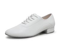 NRBMZYEN Scarpe da ballo latino da uomo bianco nero in pelle ecologica in poliuretano, scarpe da ballo per salsa e tango, scarpe da ballo latino da uomo (bianco interno, 45)