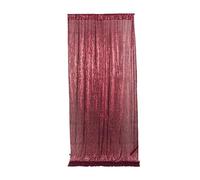 NRBMZYEN Sfondo per matrimonio con paillettes, tenda per cerimonia nuziale, tessuto glitterato luccicante, sfondo oro scuro (rosso vino, 2 pezzi, 120 x 300 cm)
