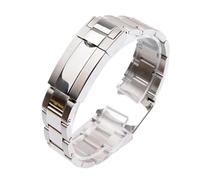 NRERDMT Cinturini for orologi in acciaio inossidabile argento lucido spazzolato da 20 mm compatibili con il cinturino Rolex Daytona Submariner(Bright silver,20mm)