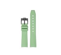 NRERDMT Cinturini for orologi in gomma e silicone con estremità curva da 20 mm compatibili con Omega Seamaster 300 Speedmaster Strap 8900 Planet Ocean Watchband Blue(Light green bk)