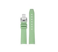 NRERDMT Cinturini for orologi in gomma e silicone con estremità curva da 20 mm compatibili con Omega Seamaster 300 Speedmaster Strap 8900 Planet Ocean Watchband Blue(Light green sbk)