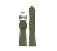 NRERDMT Cinturino for orologio da uomo in nylon e vera pelle da 18 mm/19/20/21/22/23/24 mm, compatibile con Seiko SRPC31J1/Citizen Tissot, tutte le principali marche.(Army Green silver,20mm)