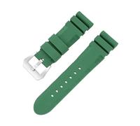 NRERDMT Cinturino for orologio in silicone verde militare, nero, blu, arancione, 22 mm, compatibile con la serie Panerai PAM111, PAM441, PAM386(Green Silver,24mm)
