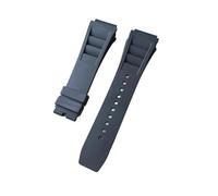 NRERDMT Cinturino in silicone compatibile con Richard Mille Rm011, cinturino da uomo impermeabile e anti-sudore, stile orecchio, in gomma, 25 mm(Noir,No buckle)
