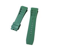 NRERDMT Cinturino in silicone compatibile con Richard Mille Rm011, cinturino da uomo impermeabile e anti-sudore, stile orecchio, in gomma, 25 mm(Green,No buckle)