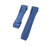 NRERDMT Cinturino in silicone compatibile con Richard Mille Rm011, cinturino da uomo impermeabile e anti-sudore, stile orecchio, in gomma, 25 mm(Blue,Rosegold buckle)