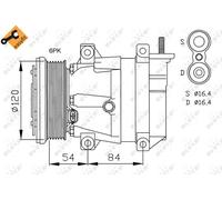 Compressore climatizzazione 32484 NRF per CHEVROLET DAEWOO