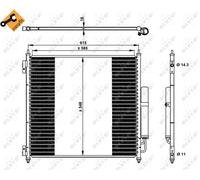 NRF Condensatore, Climatizzatore per LAND ROVER 350336