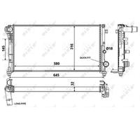 NRF Radiatore raffreddamento motore 58376 per Fiat Panda (169) 1.3 D Multijet 2006-2013