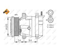 NRF Compressore Climatizzatore Per Chevrolet Lacetti Nubira Daewoo Lacetti
