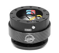 NRG Innovations NRG-SRK-200CF-CG Kit di sgancio rapido per volante generazione 2.0, corpo nero, anello in fibra di carbonio nero, schema bulloni 6 x 70 mm e 6 x 74 mm