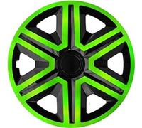 NRM Action - Set di 4 copricerchi universali per auto, 16 pollici, colore: verde/nero