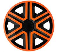 NRM Action - Set di 4 copricerchi universali per auto (arancione/nero, 14")