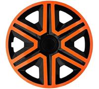 NRM Action - Set di 4 copricerchi universali per auto (arancione/nero, 15")