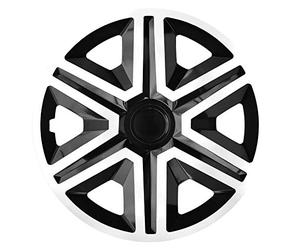 NRM Action - Set di 4 copricerchi universali per auto (bianco/nero, 15")