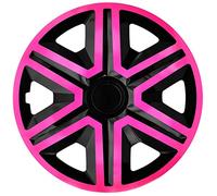NRM Action - Set di 4 copricerchi universali per auto (rosa/nero, 16")