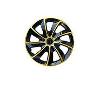 NRM Copricerchi di ruote in oro nero 15 pollici Set di 4 STIG | 4x Copricerchioni universali per ruote, oro nero 15"