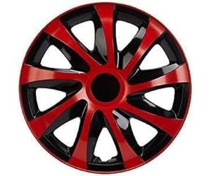NRM ko237 Copricerchi Universali Draco CS, Nero/Rosso, 13 Pollici, Confezione da Pezzi
