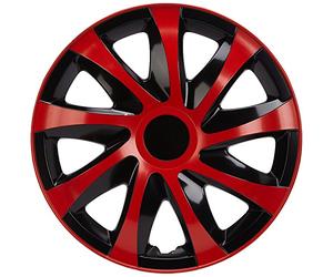 NRM ko240 Copricerchi Universali Draco CS, Nero/Rosso, 16 Pollici, Confezione da Pezzi