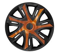 NRM N-Power Copricerchi Set completo 4 Copriruota Universali compatibili con Maggior Parte delle Marche e Cerchi (Rame/nero, 16")