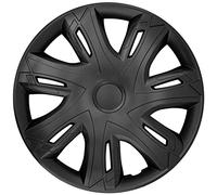 NRM N-Power Copricerchi Set completo 4 Copriruota Universali compatibili con Maggior Parte delle Marche e Cerchi (Nero, 16")