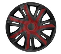 NRM N-Power Copricerchi Set completo 4 Copriruota Universali compatibili con Maggior Parte delle Marche e Cerchi (Vino/nero, 14")