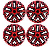 NRM The Best Bicolore bicolore - ABS resistente agli urti - Universale per cerchi in acciaio - Facile installazione - Protezione del cerchio 15'' rosso e nero Set 4pz