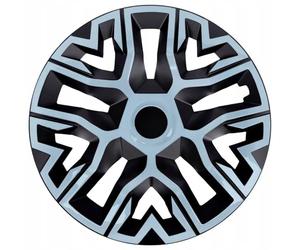 NRM The Best - Copricerchi bicolore Azure/nero, 15 pollici, per cerchioni in acciaio, set da 4 pezzi, colore: Azzurro/Nero