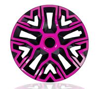 NRM The Best - Copricerchi bicolore rosa/nero, 15 pollici, per cerchioni in acciaio, set da 4 pezzi, colore: rosa/nero