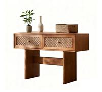 NRNQMTFZ Tavolo Consolle per Ingresso, tavolo rettangolare in legno dietro il divano con 3 cassetti,Farmhouse, tavolo da ingresso per ingresso, corridoio, soggiorno(A)